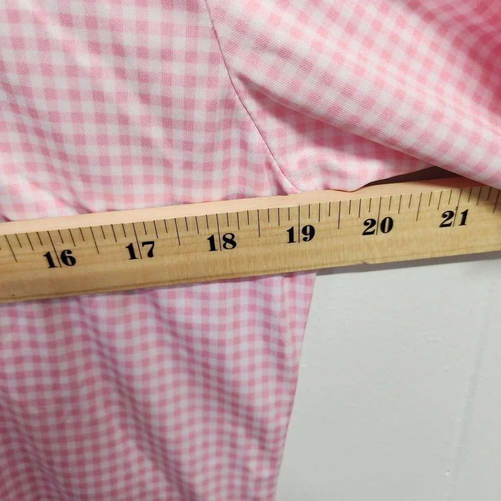 Collars &‎ Co. Polo Shirt Mens Small Pink White Dress Collar Gingham Check Golf